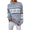 YAODAMAI Maglione da Donna con Motivo Nordico a Fiocco di Neve, Pullover Invernale Accogliente in Misto Lana, Maglione Casual a Maniche Lunghe per l'autunno e l'inverno
