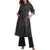 Suncadmious Trench Lungo in Denim Doppiopetto Casual da Donna Trench con Giacca di Jeans con Cappotto spolverino con Cintura (Blu,L)