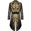Eauptffy Uomo Medievale Frack Steampunk Giacca Vintage Nero Oro Rinascimento Uniforme Lungo Smoking Giacca Gotico Vittoriano Camminare Costume di Carnevale Cappotto di Matrimonio, O Gold, XXXL