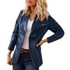Duohropke Giacca in pelle da donna in ecopelle blazer giacca da motociclista vintage monopetto collo a risvolto corto blazer temperamento blazer in pelle a maniche lunghe giacca da motociclista gotico