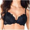 LORMAR 1 Pezzo Reggiseno Donna Prestig Push up Balconcino in Pizzo con Ferretto- Coppa B, Bianco 1