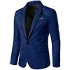 Generisch Blazer da uomo, slim fit, sportiva, giacca da uomo, elegante giacca da lavoro con risvolto, per il tempo libero, per lo sposo, per matrimoni, Nero , XL