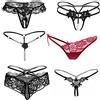 xiapai 6PCS Vita Bassa G-String, Lingerie Donna, Soft Lace Perizoma Mutandine, Biancheria Intima Sexy Pizzo Perla, Tanga