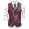 Vhersily Gilet Uomo Tweed Elegante Abito in Lana Vintage Scollo a V Panciotto Casual con Bottoni da Formale Matrimonio Senza Maniche Stile Urbano Y2K alla Moda Tinta Unita Classico per Business
