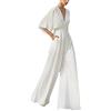 Vagbalena Tuta da Donna Sexy Profonda con Scollo a V a Vita Larga Larga Larga Senza Maniche a Vita Alta Ampia Pantaloni da Sposa Tuta da Sposa Abbigliamento da Lavoro Tascabile (Nero,M)