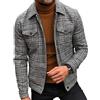 JELLYB Giacca Uomo Bavero Abbottonatura Classico Vintage Plaid Uomo Transizione Giacca Vestibilità Slim Stile Britannico Primavera Autunno Moda Casual All-Match Uomo Fredda Giacca A-Grey 3XL