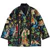 RAJBHOOMI HANDICRAFTS Giacca Kantha da donna Women Print in tessuto di cotone stampato fatto a mano trapuntato giacca bohémien da donna (nero), Nero , XL-XXL