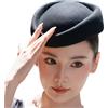 Generic Cappello da donna vintage classico in feltro - Design traspirante e leggero per attività all'aperto, matrimoni, feste | Elegante copricapo da donna alla moda, Nero , 6 7/8/7 1/8