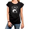MAKAYA Maglietta Donna Corta Lunga Sexy - Rock n Roll T-Shirt Drummer Top per Palestra/Jeans/Leggins Nera Taglie Forti XL