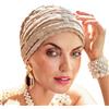 Christine Headwear HocRuby Skye Boho Spirit Hat Abstract Beige 3051-4027 | Turbante con Fodera in Bambù - Cappello Oncologico Donna | Sciarpa per chemioterapia | Taglia unica, beige, Taglia unica
