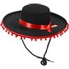 Generic Sombrero Messicano, Cappello Grande con Pompon a, Design Unisex, a Tesa Larga, Accessorio a Tema Spagnolo per Uomini, Donne, Cosplay e Festival culturali, 55-60 cm