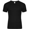 Tesmark 2 canottiere da uomo a maniche corte, girocollo, termiche, biancheria intima da uomo, in morbido tessuto elasticizzato, vestibilità comoda, taglie S-6XL, Nero , 6XL