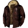 Generico Giacca Invernale Uomo Calda Giubbotto in Pile Casual Giacconi Con Zip e Cappuccio Elegante Giacche Cappotto Cappotto Uomo in Pile Taglie Forti Giacca Trapuntata Regular Fit Giubbotto con Tasche