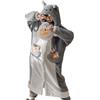 SHUOJIA Pigiama Intero per Adulti, Cosplay per Donna e Uomo, Costume di Halloween da Pecora e Lupo, Pigiama Natalizio, Abbigliamento da casa Unisex (Gray Wolf,XXL)