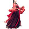 each women Costume Antico da Donna Hanfu da Fata ed Elegante Abito Lungo Rosso in Stile Cinese con Maniche Larghe e Gonna a Ruota