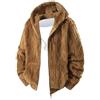 Genérico Teddy Giacca da uomo in pile invernale spessa e termica cappotto in lana di pecora con cerniera stile militare cappotto accogliente per esterni, Kaki, L