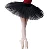 Qsvbeeqj Gonna corta da donna in tulle a 7 strati con slip per danza classica in organdia dura piatto pancake danza tutù gonne costume da ballo gonna tutù, Nero , M