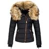 Goolecrimp Giacca da Sci Corta da Donna in Pile Caldo e Foderato Parka da Esterno Elegante in Pile Giacca da Esterno Antivento con Cerniera Lunga (Nero,M)