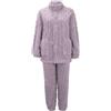 Generic Pigiami Donna Completo da Donna in Pile Fuzzy con Trama, Manica Lunga, 2 Pezzi, Completo da casa, Maglione, Pantaloni, Tuta Pigiama Donna Felpato Pigiama Mamma Incinta (Coffee, XXL)