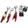 BLUSUPERSHOP SET Portachiavi portafortuna napoletani amuleti horn lucky charm - MANO CORNA- GOBBO E CORNO E FERRO DI CAVALLO - CORNETTO + 1 scheda amuleto