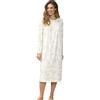 Linclalor Camicia da notte in cotone caldo manica raglan art. 92893-52, Avorio