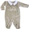 Generico ''King'' Pagliaccetto Neonato in Ciniglia con Colletto Bianco Personalizzato con nome Idea regalo Natale Nascita Benvenuto Compleanno Body Neonato 0-24 mesi bimbo bimba