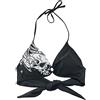 Rock Rebel by EMP Donna Top Bikini Nero a Triangolo con Stampa Teschio XXL