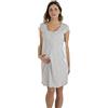 Premamy - Camicia da Notte per Premaman, Modello con Fiocco, Cotone bielastico, Pre-Post Parto - Grigio - VII (XXL)