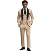 Lanunlly Abito da Uomo in Tinta Vestito 3 Pezzi Formale Completo Elegante Cerimonia Slim Fit Sposo Matrimonio Giacca Gilet e Pantalone Ufficio Casual Business Party Abiti Matrimonio