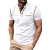 Generic Camicia Uomo Elegante Casual Maglie Uomo Manica Corta Anni 70 2024 Estate a Maniche Corte 2024 Estate a Maniche Corte Polo Maniche Corte Uomo Bianco L