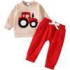 JokeLomple 2 pezzi set di abbigliamento per bambini neonato trattore macchina tuta da jogging manica lunga felpa + pantaloni abbigliamento per bambini set di abbigliamento pullover e pantaloni set due pezzi tute