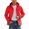 Generico Giacche Casual da Uomo Leggere e Traspiranti con Cappuccio per attività all'aperto e Uso Quotidiano Funzionali e comode per Il Tempo Libero (Red, XL)