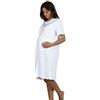 MAMINA Camicia da Notte Clinica Mamma Pigiama Premaman Allattamento Maternita (3/S, Bianco)