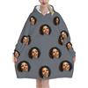 ＨＡＯＡＮＧＺＨＥ Felpa Oversize con Cappuccio, Coperta con Cappuccio, Personalizzazione Blanket Hoodie, Foto del viso personalizzata, Confortevole e Morbido - Perfetto per Le Notti Invernali sul Divano, con tasche
