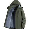 Generico Giacca Invernale Uomo Antivento con Cappuccio Morbido Tessuto Tecnico Leggero e Caldo per attività All'Aperto (Black, XXXL)