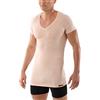 ALBERT KREUZ Maglietta Intima Invisibile Color Carne/Beige da Uomo con Maniche Corte e Scollo a V in Micromodal Elasticizzato, leggerissimo e Traspirante 07/XL