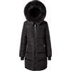 Generico Cappotto Nero Donna Piumino Imbottito Donna Giacca Termica Cappotto in Lana Giubbotto con Pelo Parka Invernale Trench Coat Cappotti Invernali Giubbotto Invernale
