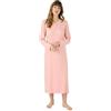 Damart - Camicia Da Notte In Morbido Tessuto A Maglia Incrociata A Costine Per Donna, Rosa, XL