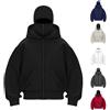 Generico Felpa Uomo con Cappuccio Invernale da Passamontagna, Giacca Antivento e Calda Oversize Y2K con Zip e Tasca Sweatshirt Balaclava