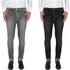 VEQUÈ Set 2 Pezzi Jeans Uomo Regular Fit Pantaloni Comodi 5 Tasche Cotone Leggero Elasticizzato Traspirante Pantalone Grigio Nero Blu Chiaro (IT, Numero, 46, Regular, Regular, Blu Chiaro+Blu Scuro)