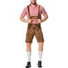 Generic Oktoberfest Pantaloni Tradizionali Uomo Pantaloni Pelle Scamosciata di Vacchetta CostumeBavarese da Uomo Costumes Oktoberfest Lederhosen + Herrenhemd Camicie Set