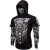 Bauzuoyo Felpa con cappuccio da uomo ninja con cappuccio e teschi, con cappuccio tecnologico, da uomo, nero, urbano, hip hop, felpa giapponese per Halloween, cosplay, Nero , XXL