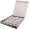 Asixxsix Scatola Porta Occhiali da Sole con 12 Scomparti, Scatola Porta Occhiali Multipli, Organizer per Occhiali in Pelle PU per Donna Uomo, Vassoio Porta Occhiali con Coperchio