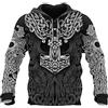oneforus Felpa con Cappuccio Grafica da Uomo con Tatuaggi Wolf Celtico Vichingo - Felpe Vintage Mitologia norrena con Tasche