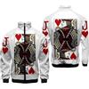 keepmore Giacca con Cerniera con Stampa 3D Poker per Uomini e Donne Abbigliamento Moda Casual Streetwear Felpa Cappotto Giacca Bomber Hip Hop