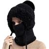 Gienslru Berretto 3 in 1 da donna, Averageon Women's Outdoor Windproof Scarf Hat Balaclava, con fodera in pile, per donne e attività all'aria aperta, Rosa-B., Taglia unica