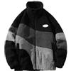 Generisch Giacca invernale da uomo, casual, colore a contrasto, caldo, in pile ispessito, a maniche lunghe, giacca invernale da uomo, giacca softshell cappotto invernale, transizione, attività