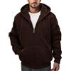 Zerenfy Felpe con Cappuccio da Uomo in Pile Sherpa Pesante Foderato Felpa con Zip Intera Cappotti Invernali Spessi con Cappuccio Giacca Calda, Navy, Medium