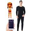 scosao Set di Biancheria Intima Riscaldante Elettrica per Donna Uomo Intimo Termico Riscaldata USB Lavabile T-Shirt e Pantaloni Termica con App Regolazione della Temperatura per Moto, Caccia,Black,L