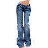 RegaliaKun Jeans a Zampa da Donna Boyfriend, a Vita Bassa, Gamba Dritta, Larghi, alla Moda, Blu, Taglia L
